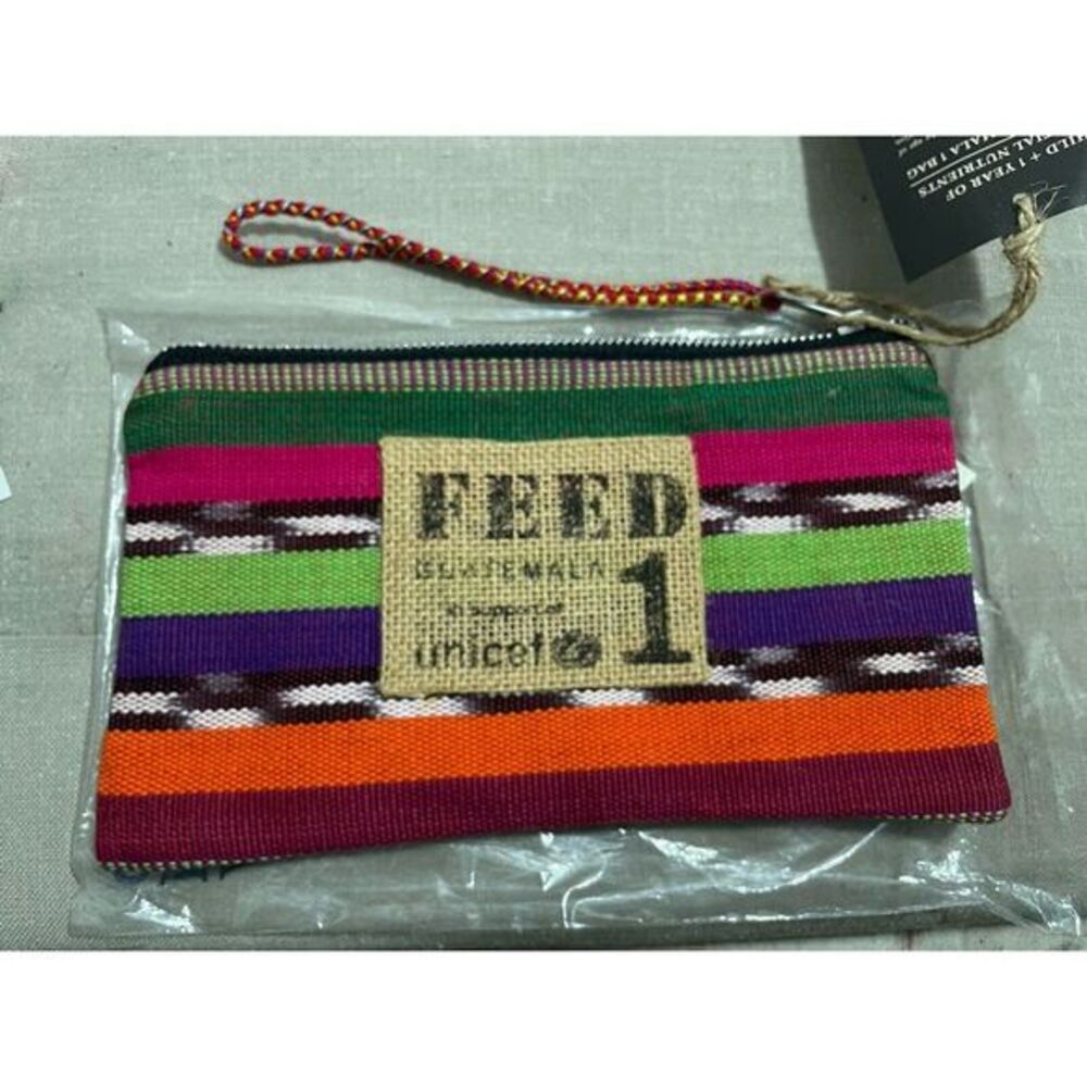 Feed Unicef by nest artisan In Guatemala wristlet Cosmetic Bag
